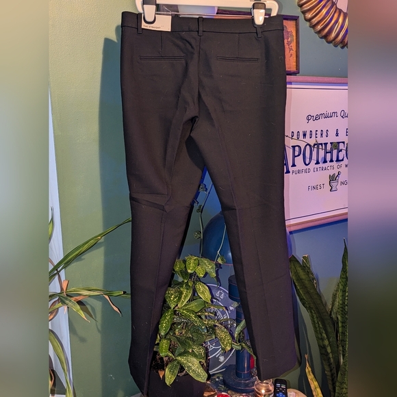 The Straight Ann Taylor Pants Black Mid Rise Bi-stretch Viscose Elastane 8 NEW - Picture 3 of 12